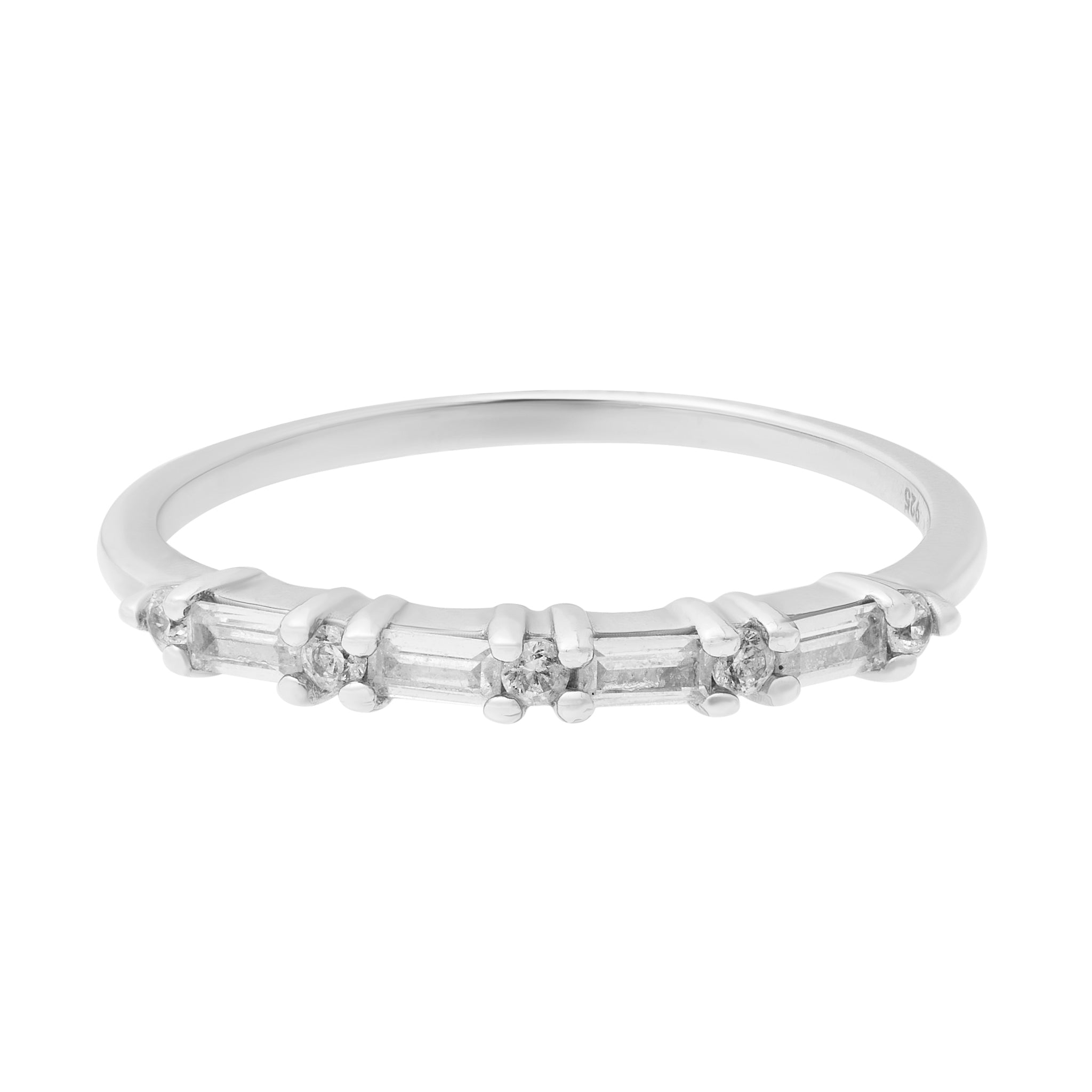 Skinny Baguette Ring - Silver