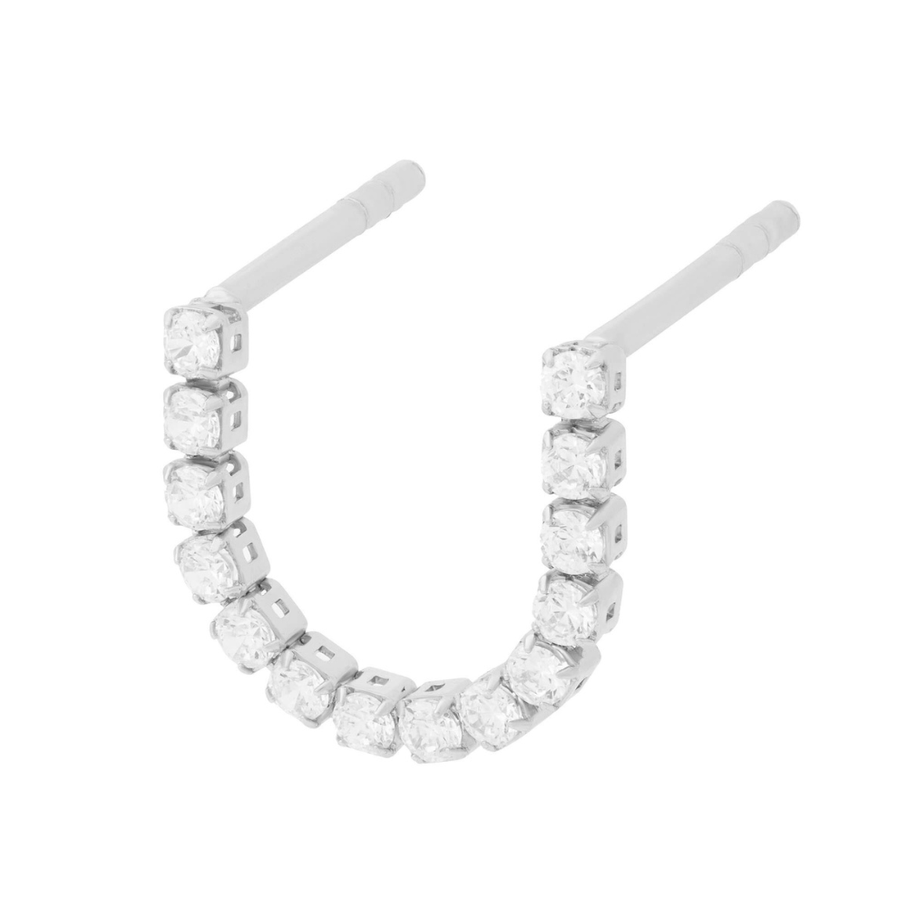 Tennis Chain Stud Silver