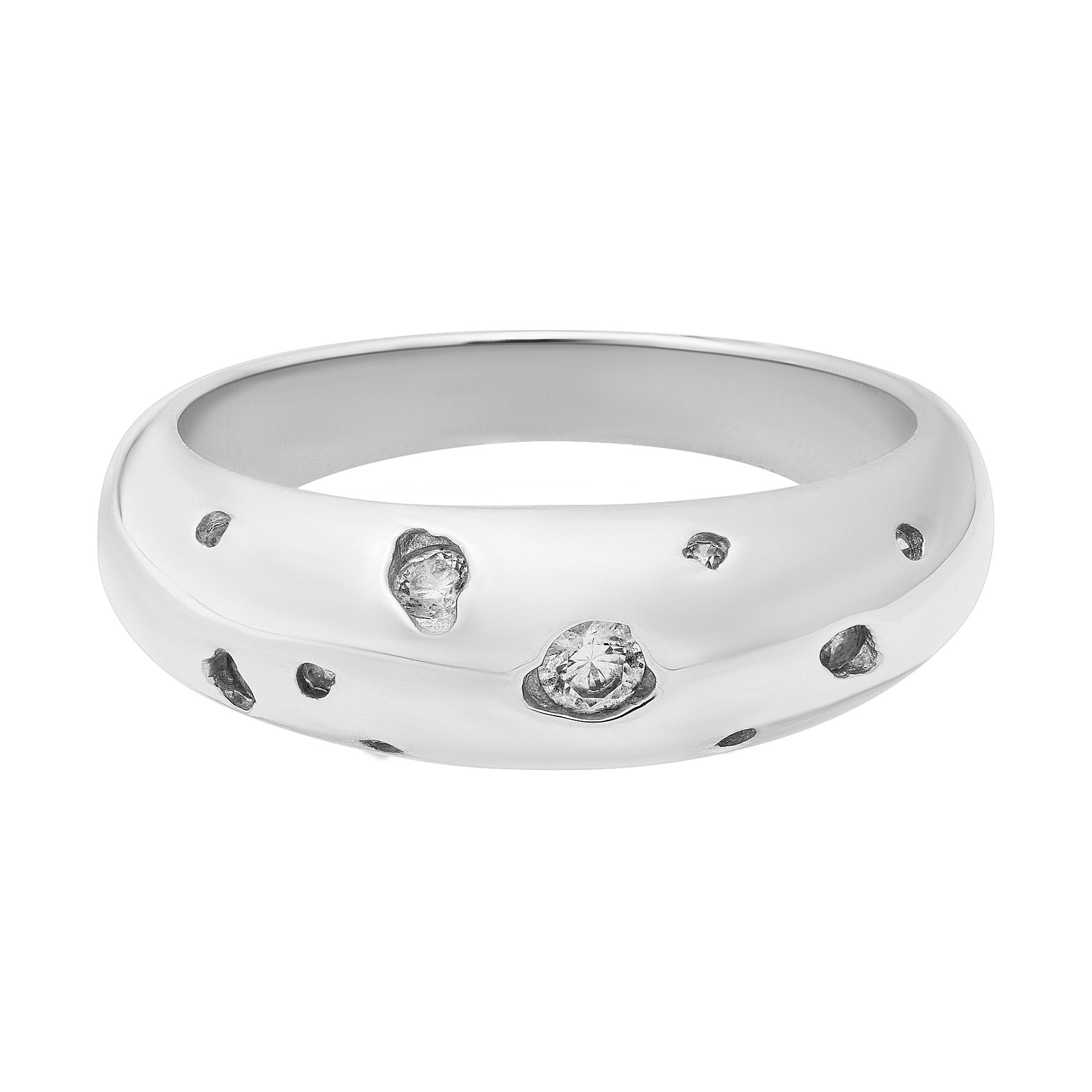 Scatter Disc Dome Ring - Silver