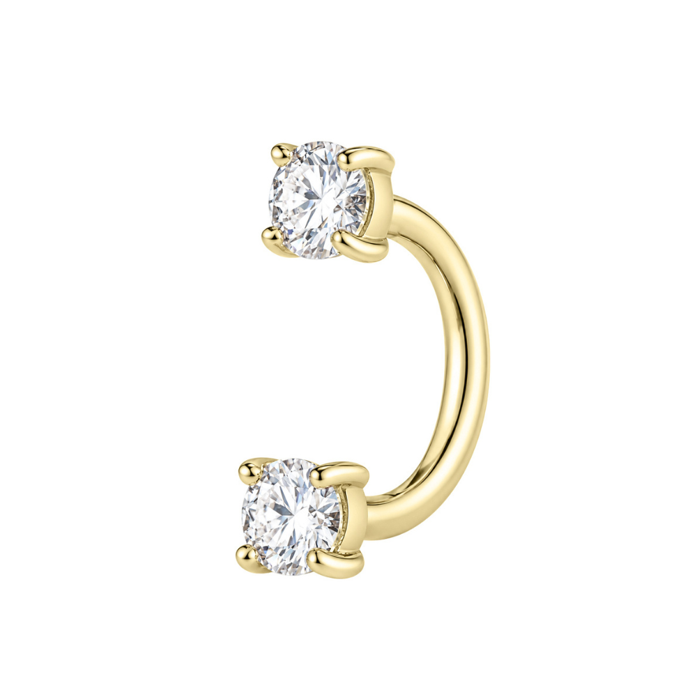 14K Solid Gold Sparkle U-Hoop 6-8MM