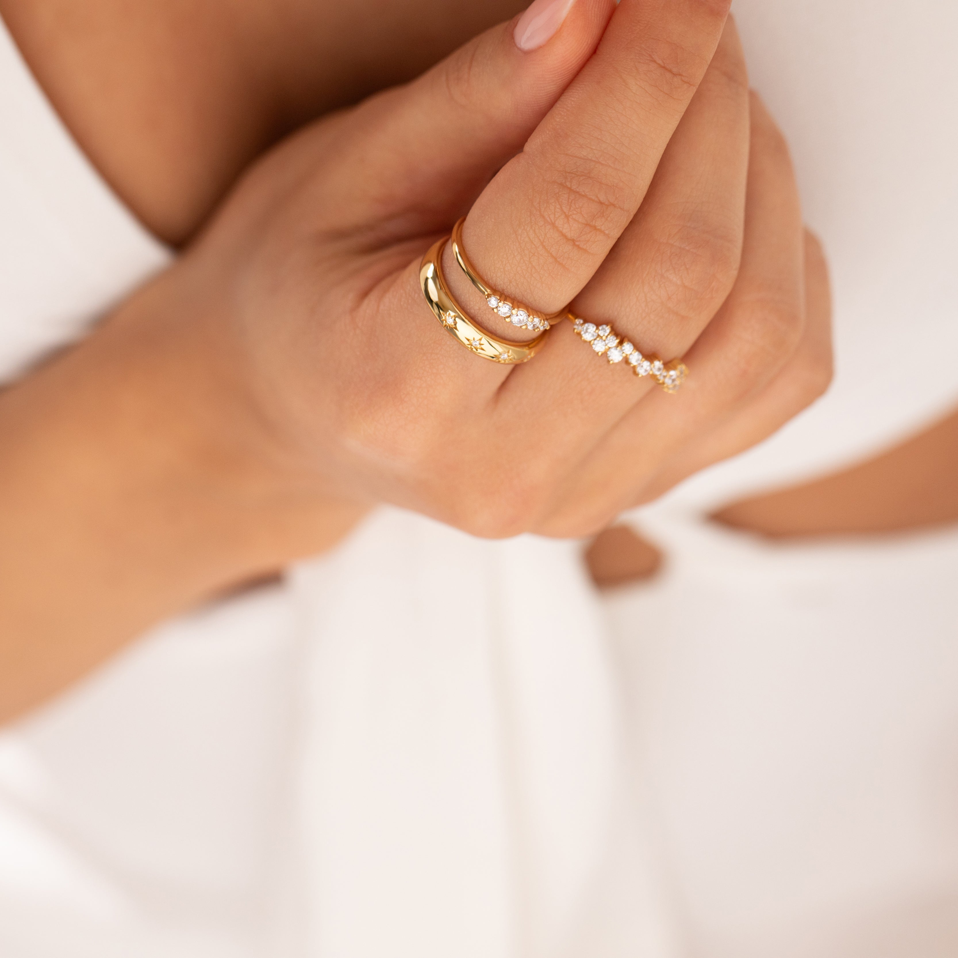 Dainty Sparkle Ring - Gold