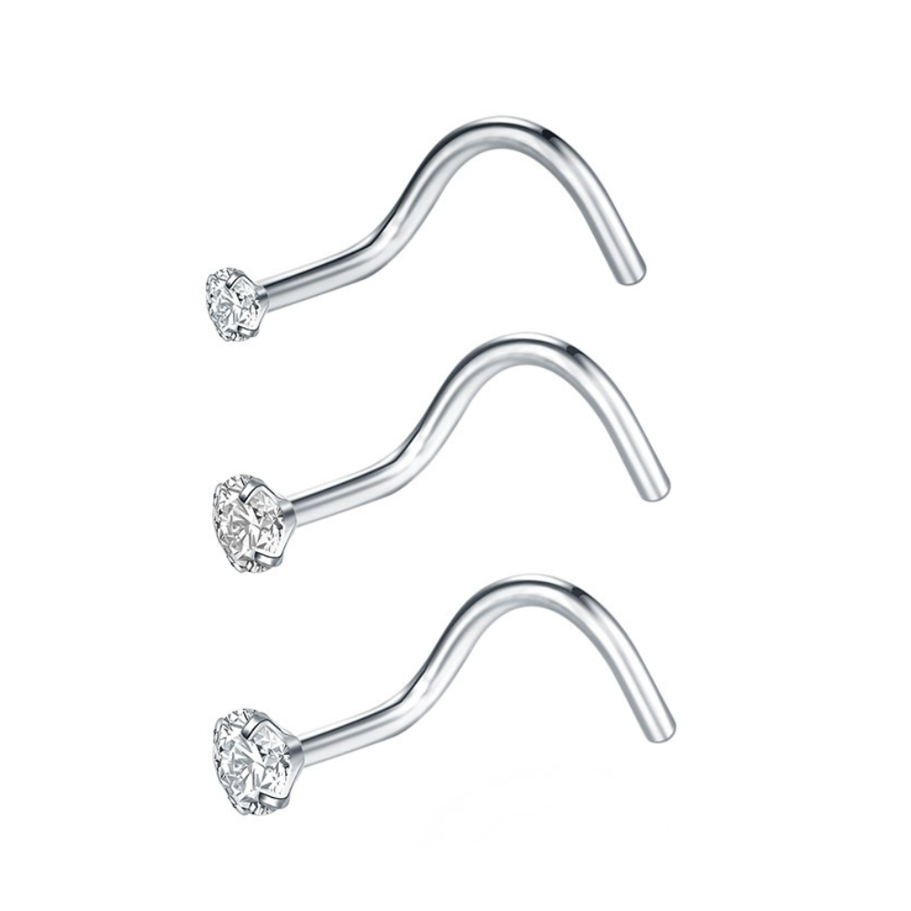 Sparkle Nose L-Stud Silver (18G)