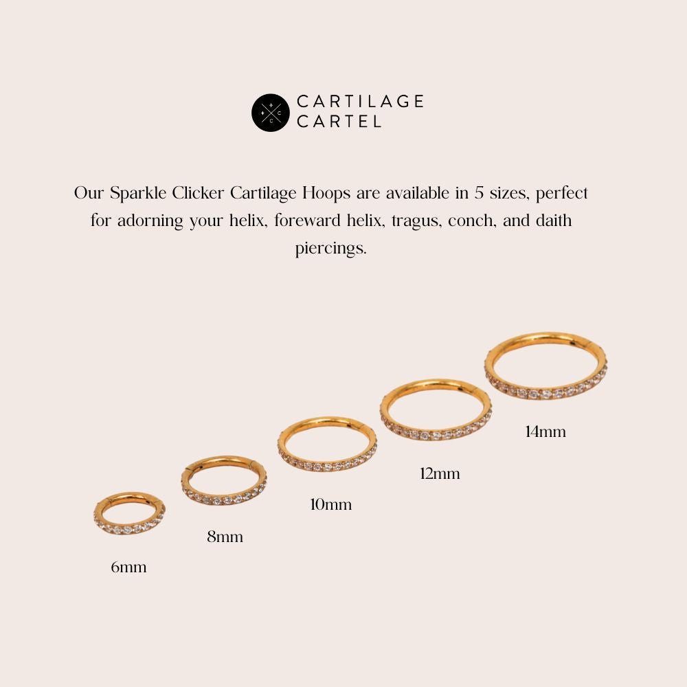 Sparkle Clicker Gold 10mm - 14mm