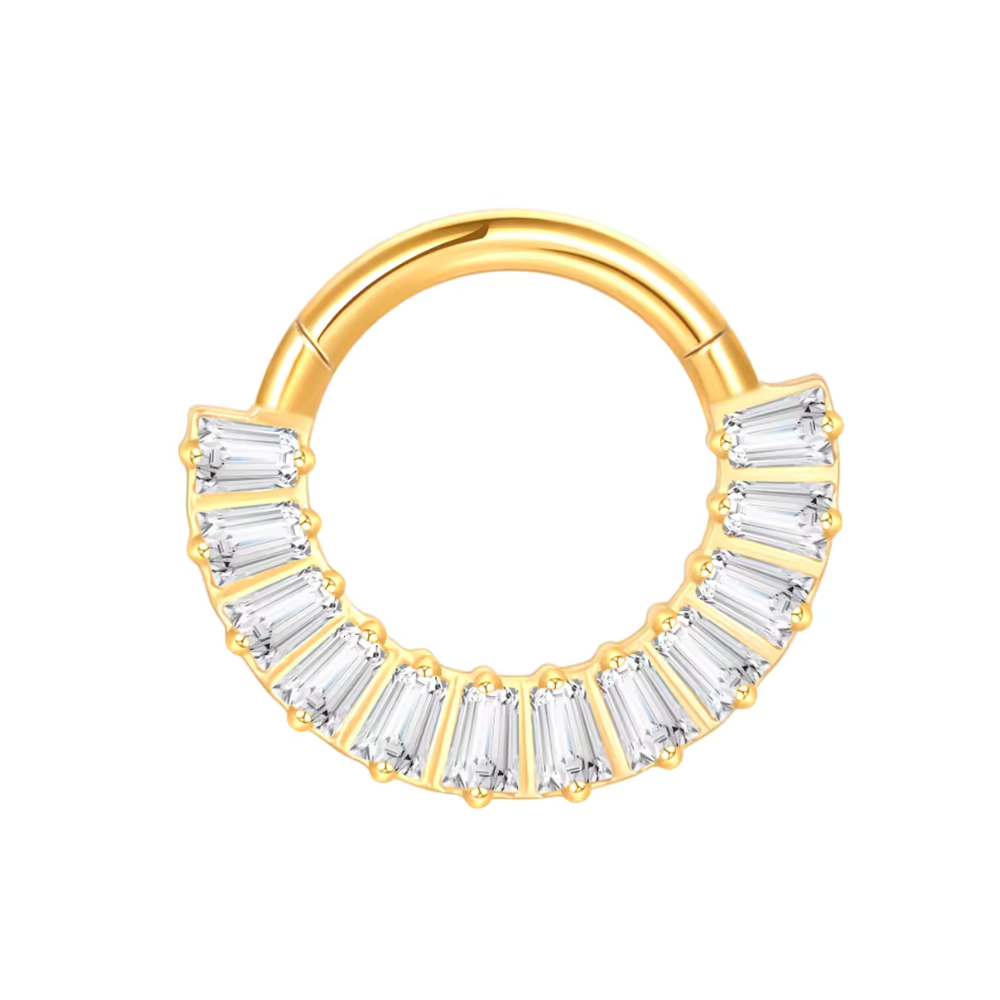Tapered Baguette Clicker Hoop Gold 8-10mm