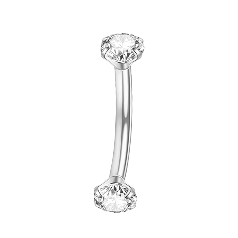 Sparkle Curved Barbell Silver