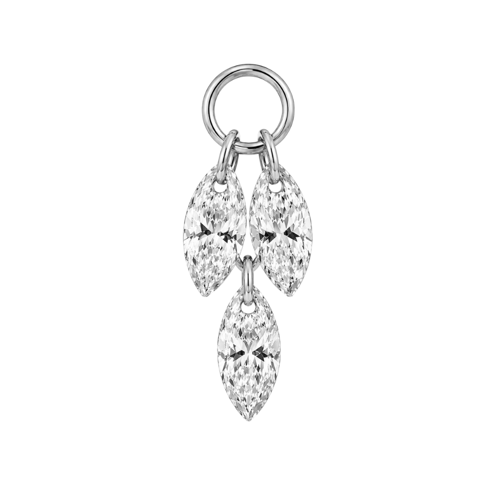 Marquise Cascade Floating Charm - Silver
