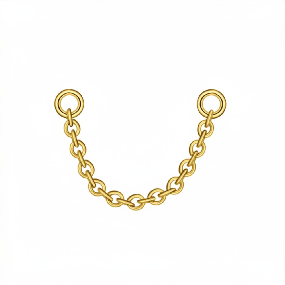 Single Layered Earring Chain Gold 25mm