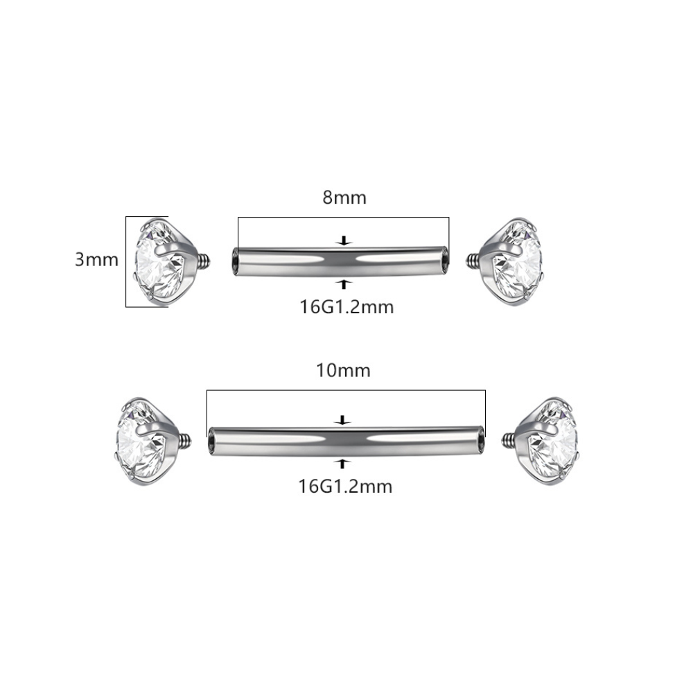 Sparkle Curved Barbell Gold