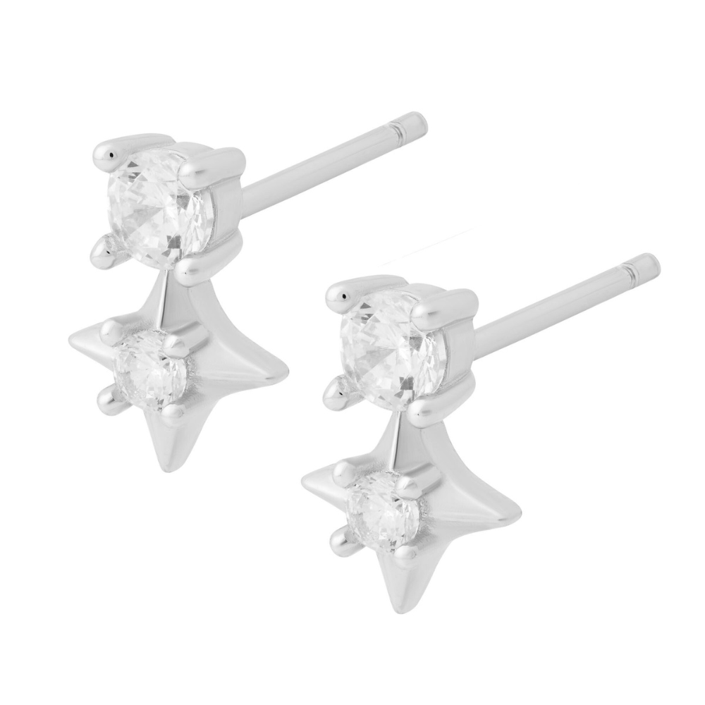 Astra Sparkle Studs - Silver