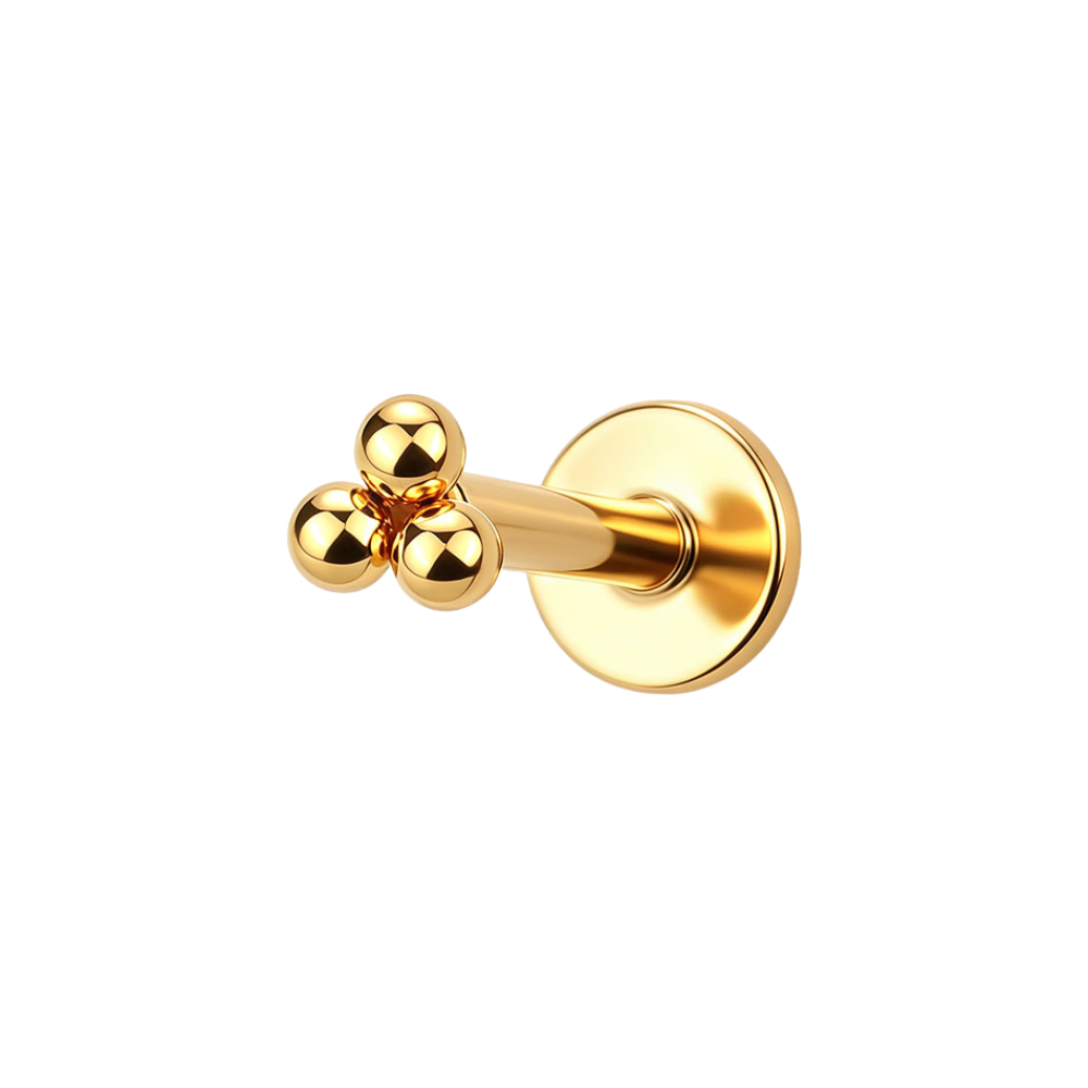 Trilogy Flat Back Labret Stud Gold