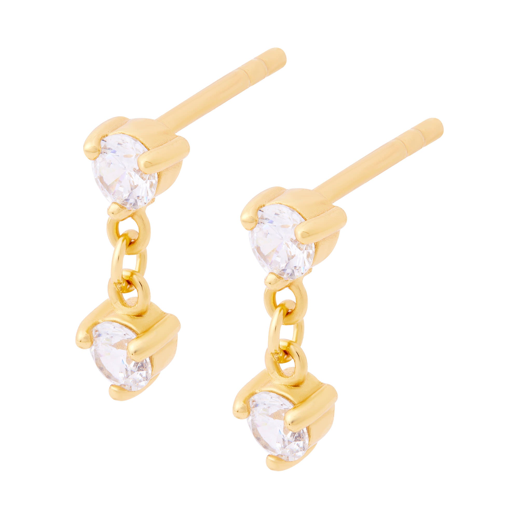 Sparkle Drop Studs Gold