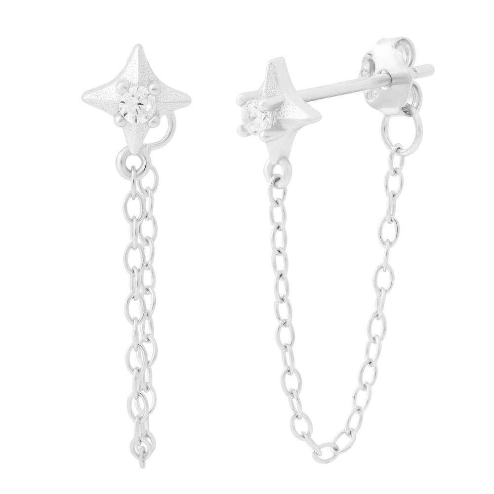 Astra Chain Studs - Silver