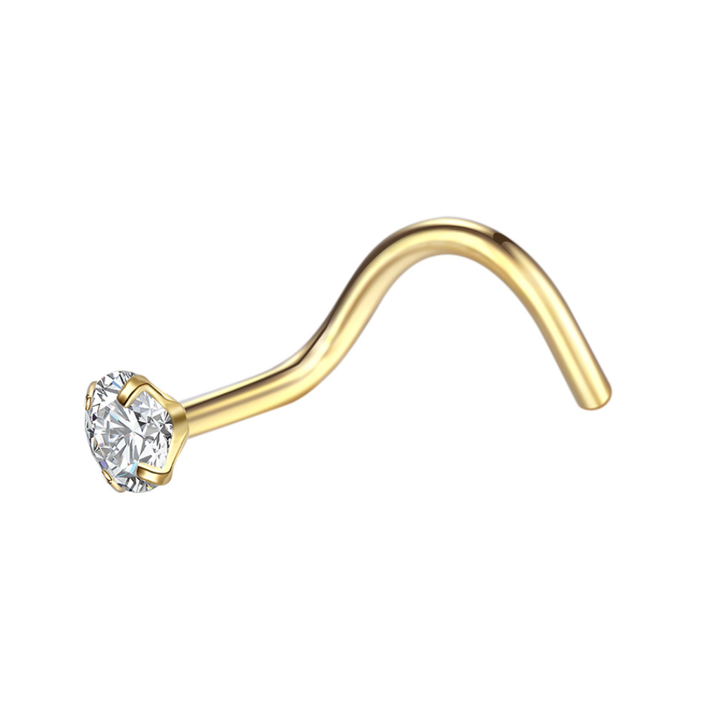 Sparkle Nose L-Stud Gold (18G)