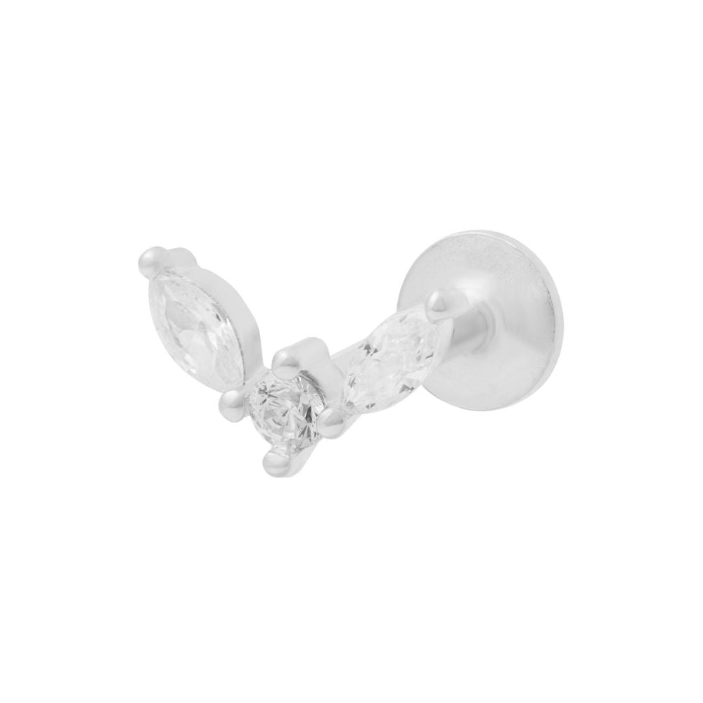 Marquise Duo Labret Stud Silver