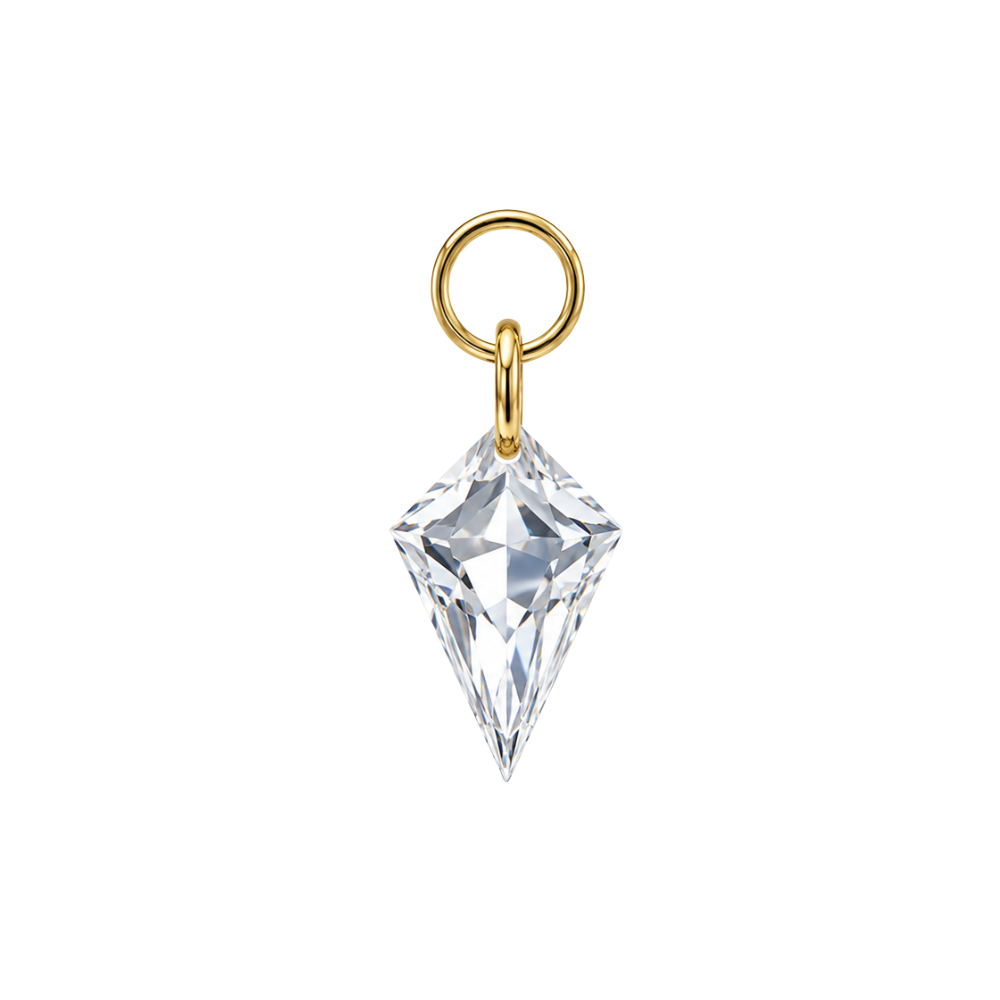 Prism Floating Crystal Charm - Gold