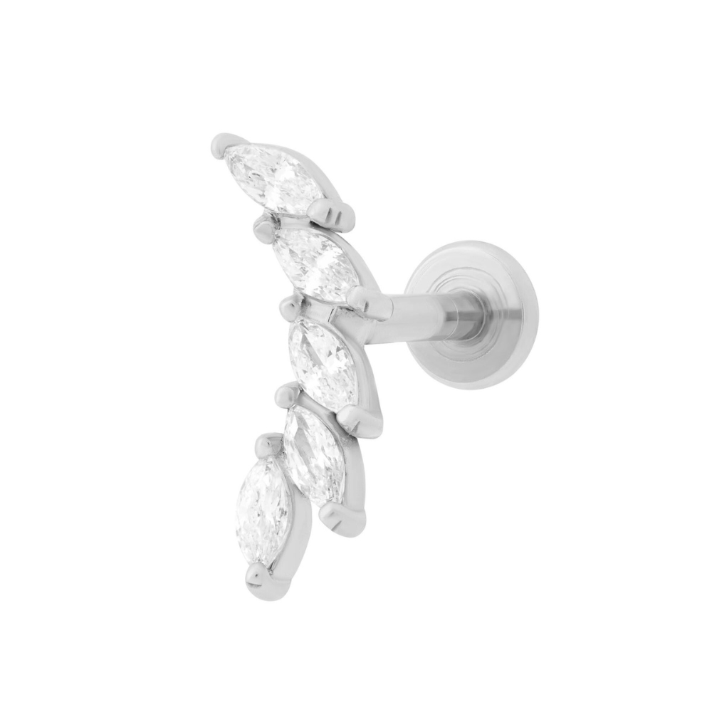 Floral Climber Labret Stud Silver