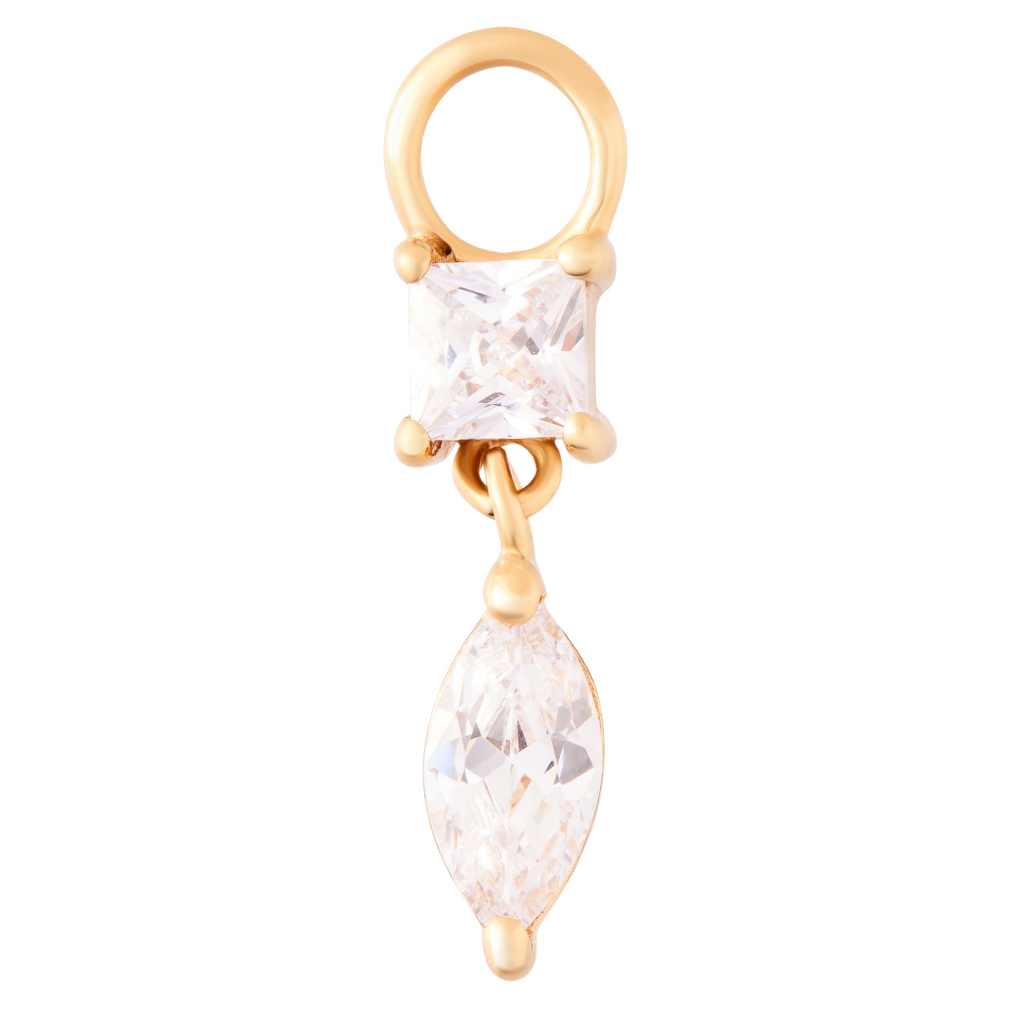 Marquise Drop Charm - Gold