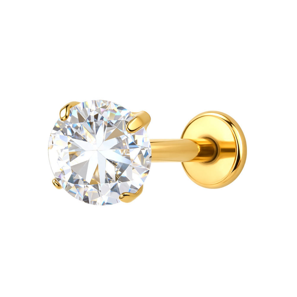 Air Set Crystal Flat Back Labret Gold