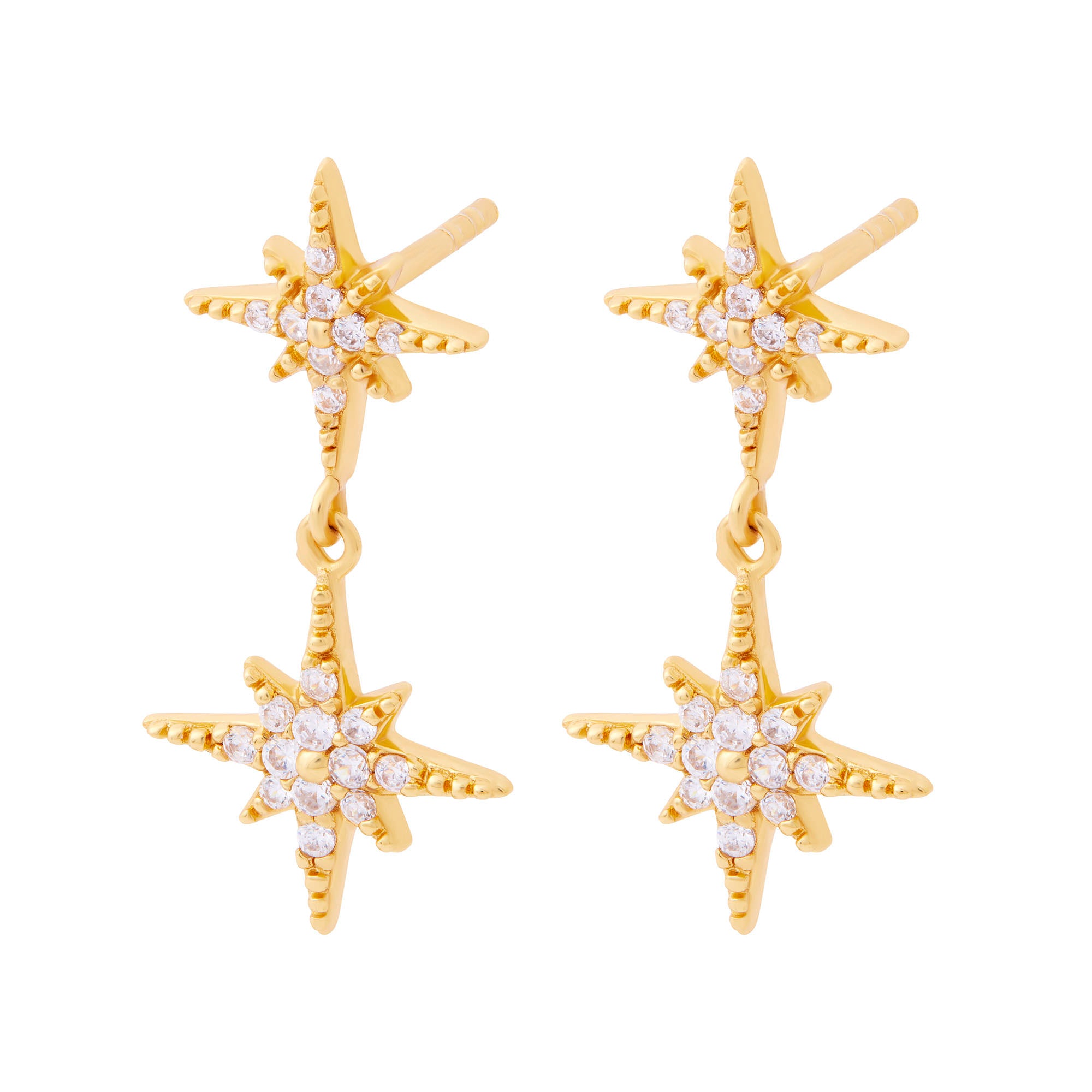 Starburst Cascade Studs Gold