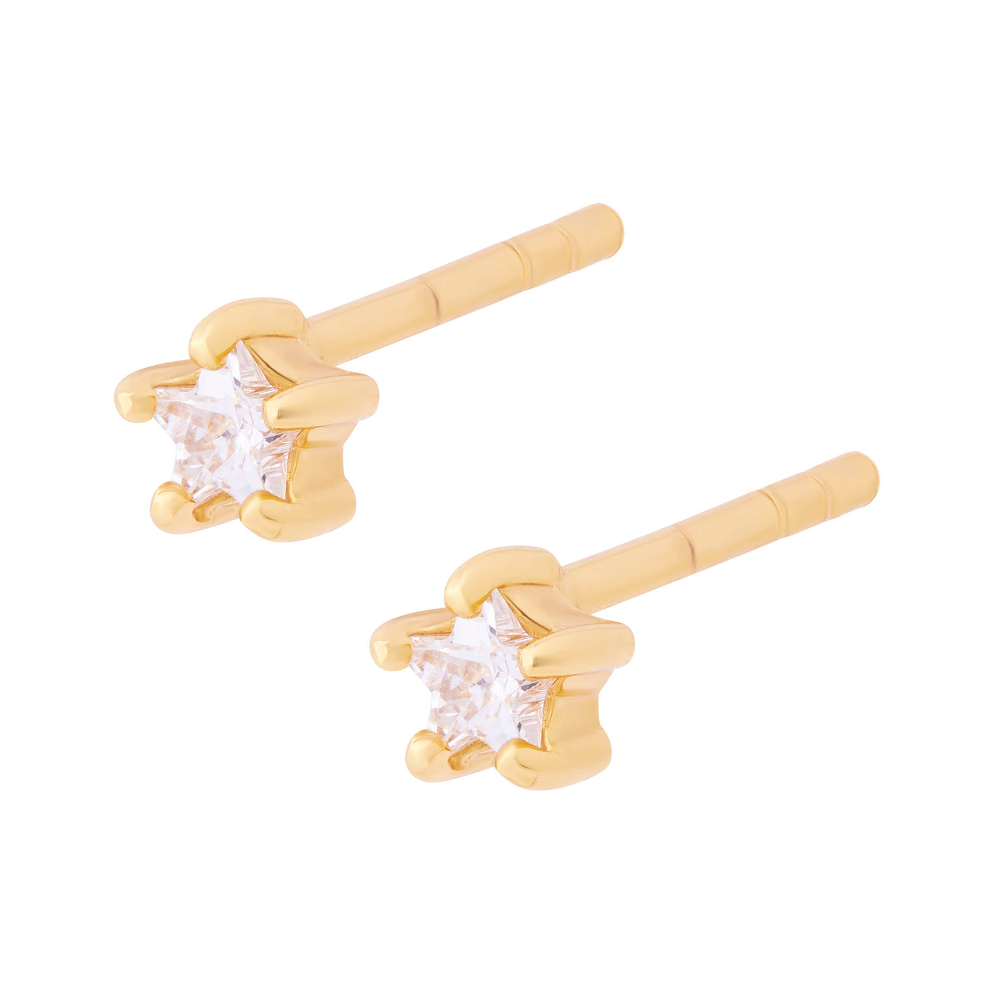 Crystal Star Studs Gold