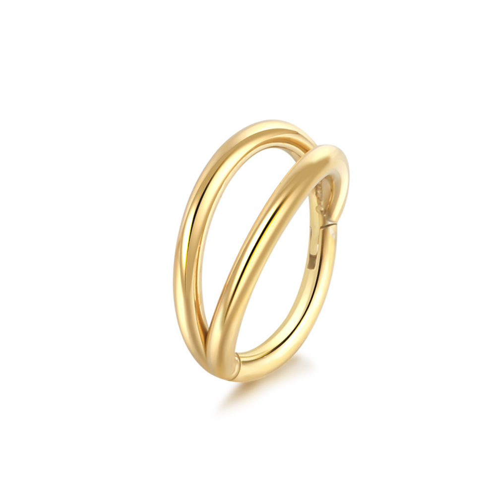 Double Illusion Clicker Hoop Gold - 8-10mm