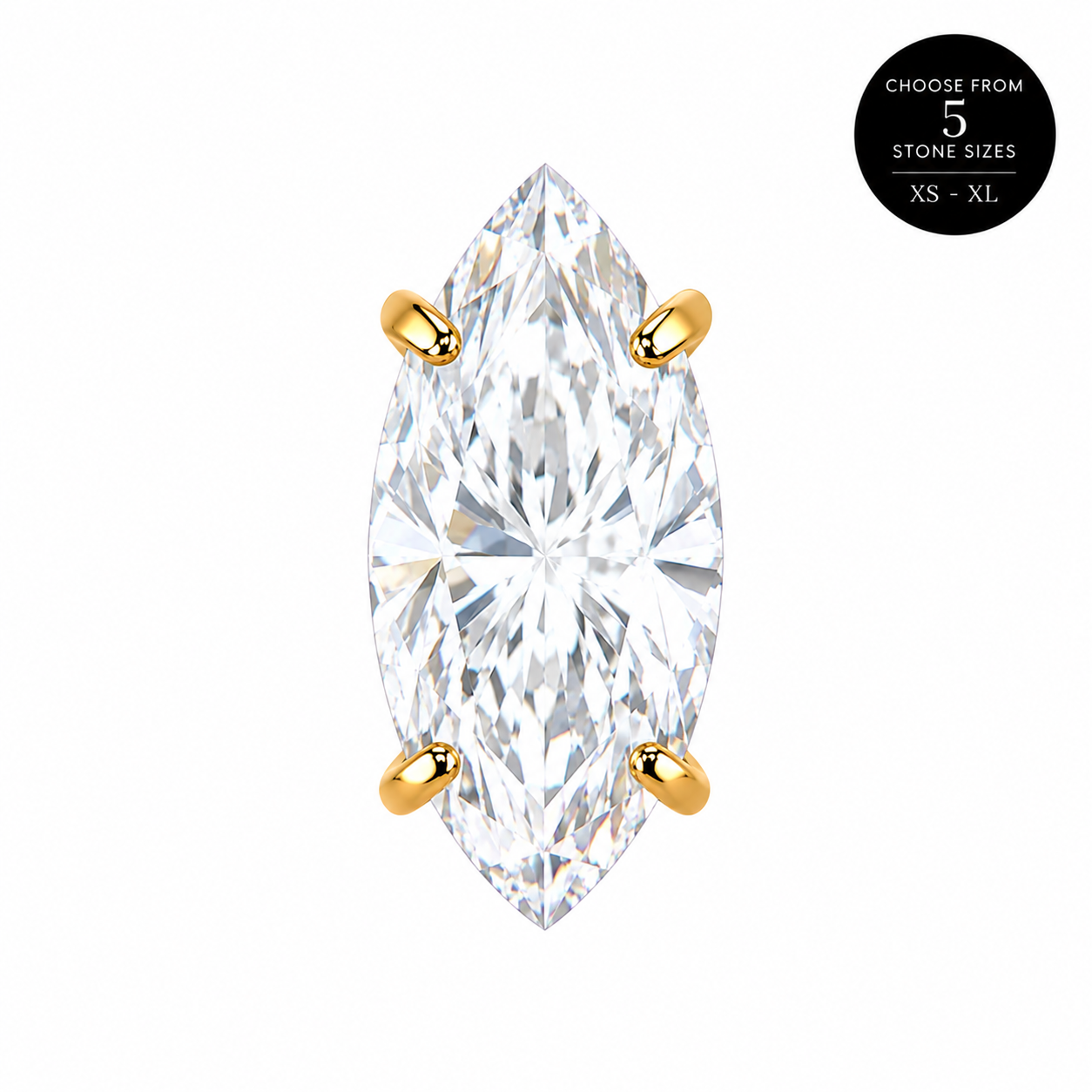 Air Set Marquise Crystal Flat Back Labret Gold