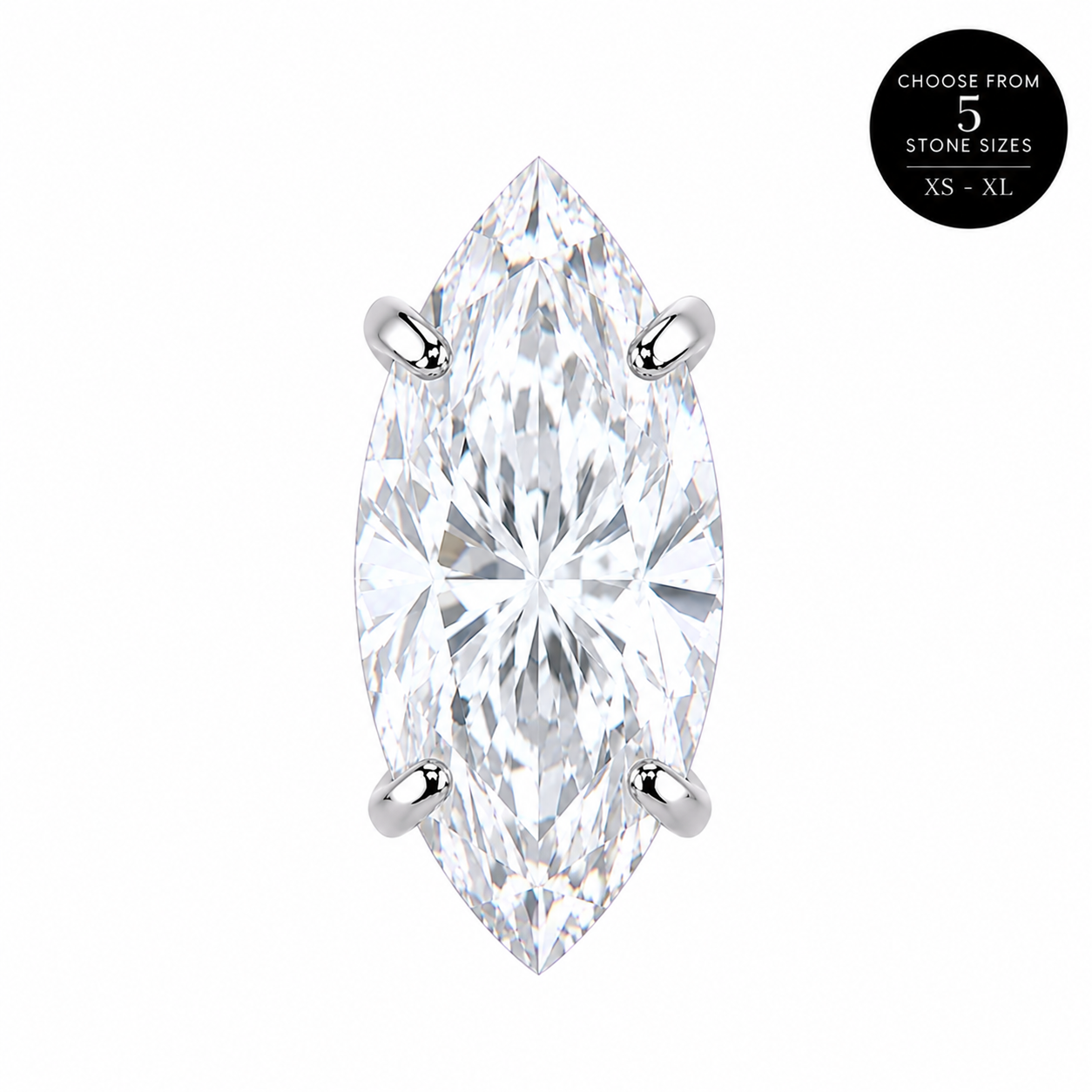 Air Set Marquise Crystal Flat Back Labret Silver