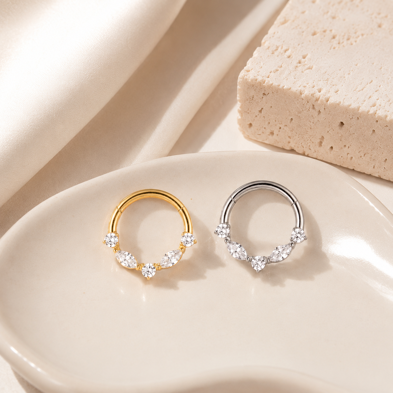 Lustre Sparkle Cartilage Hoop Silver 8-10mm
