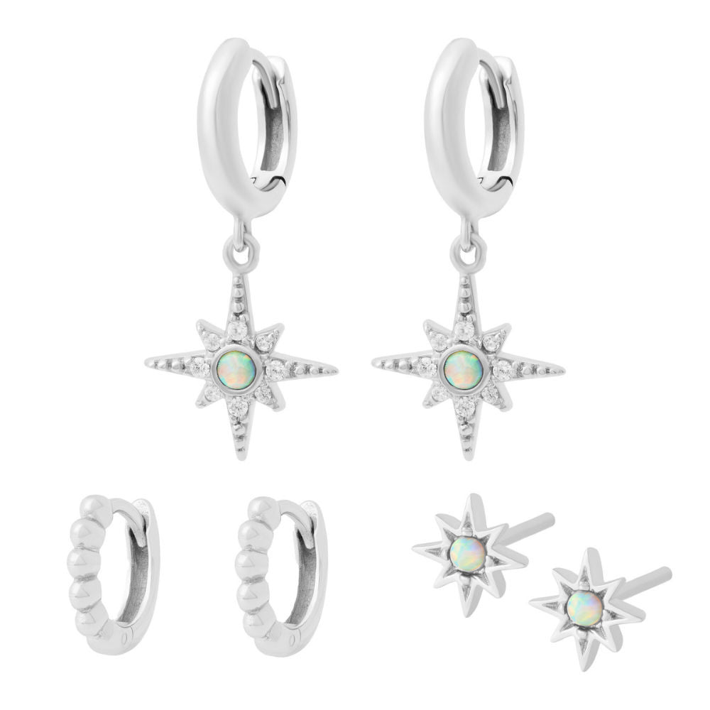 Opal Moon Stacking Set Silver