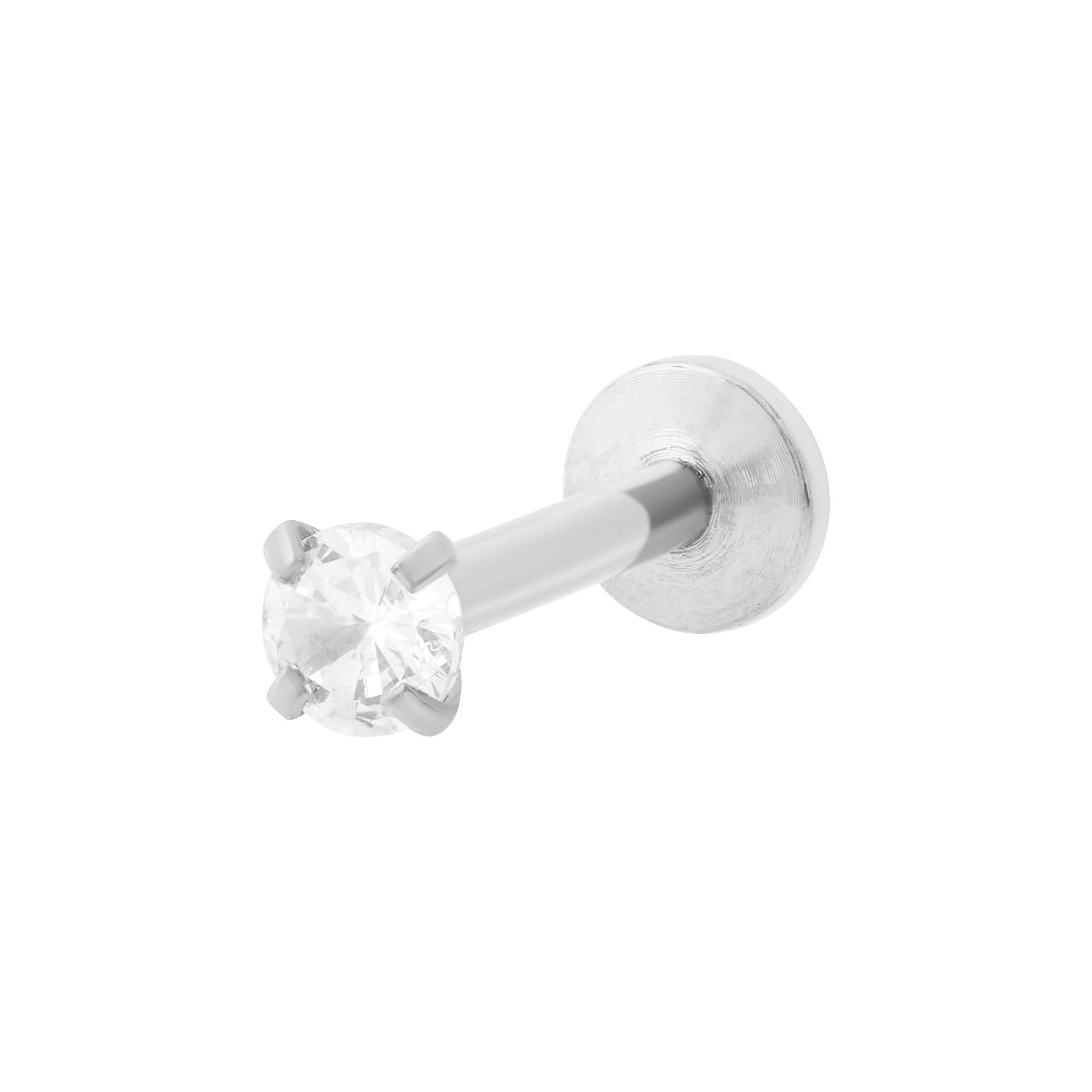 Sparkle Labret Stud Small Silver 6mm-8mm