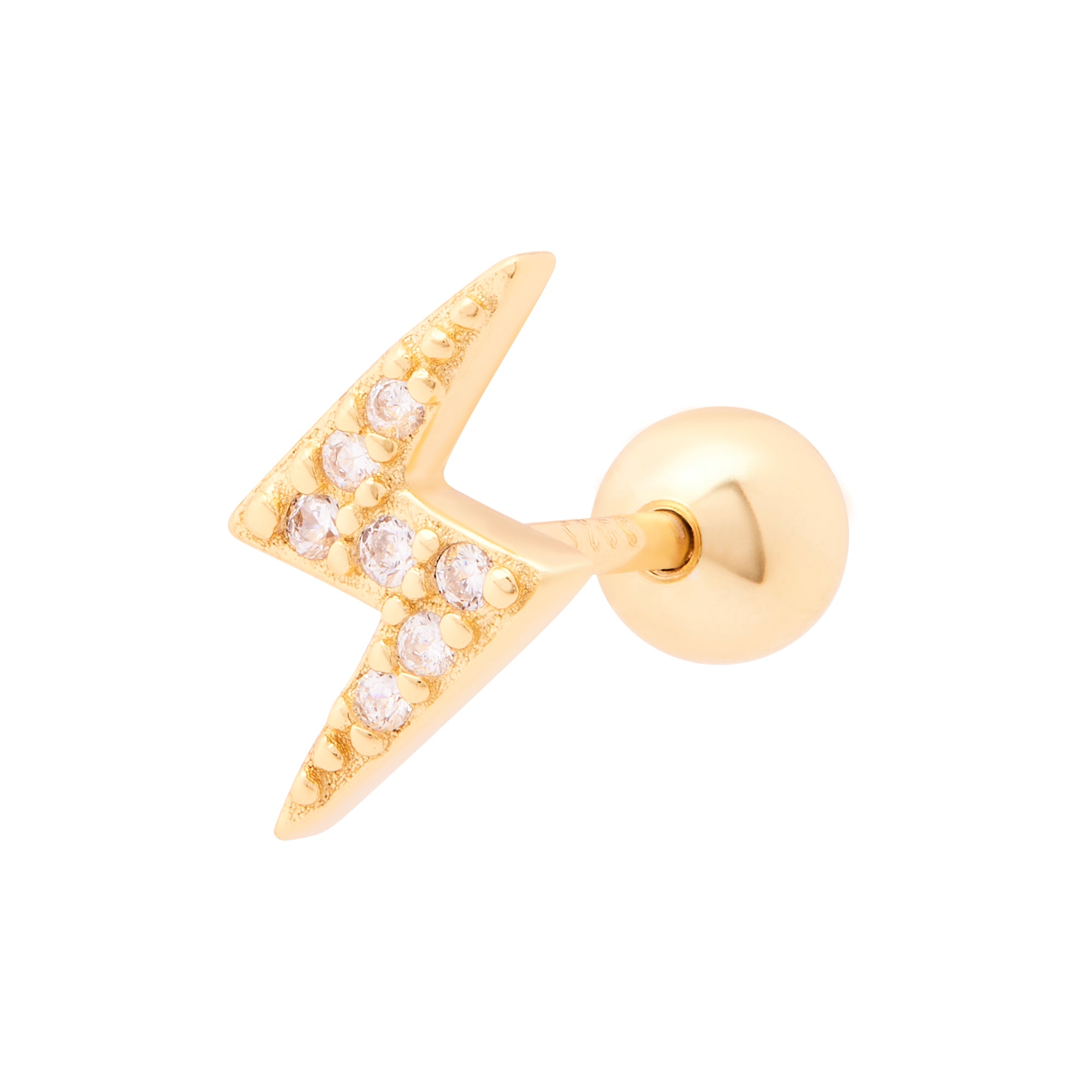 Stormi Sparkle Barbell Stud in Gold