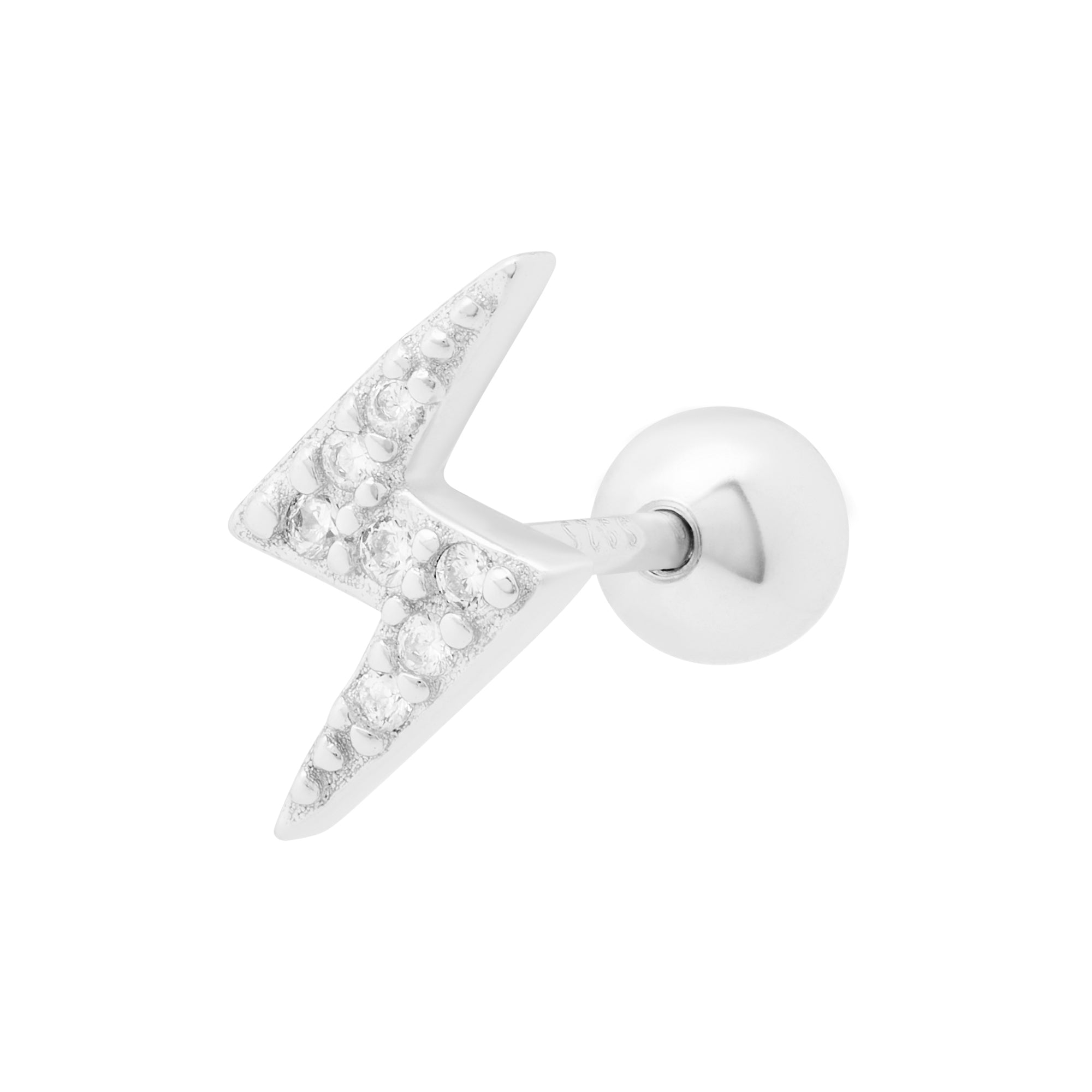 Stormi Sparkle Barbell Stud in Silver