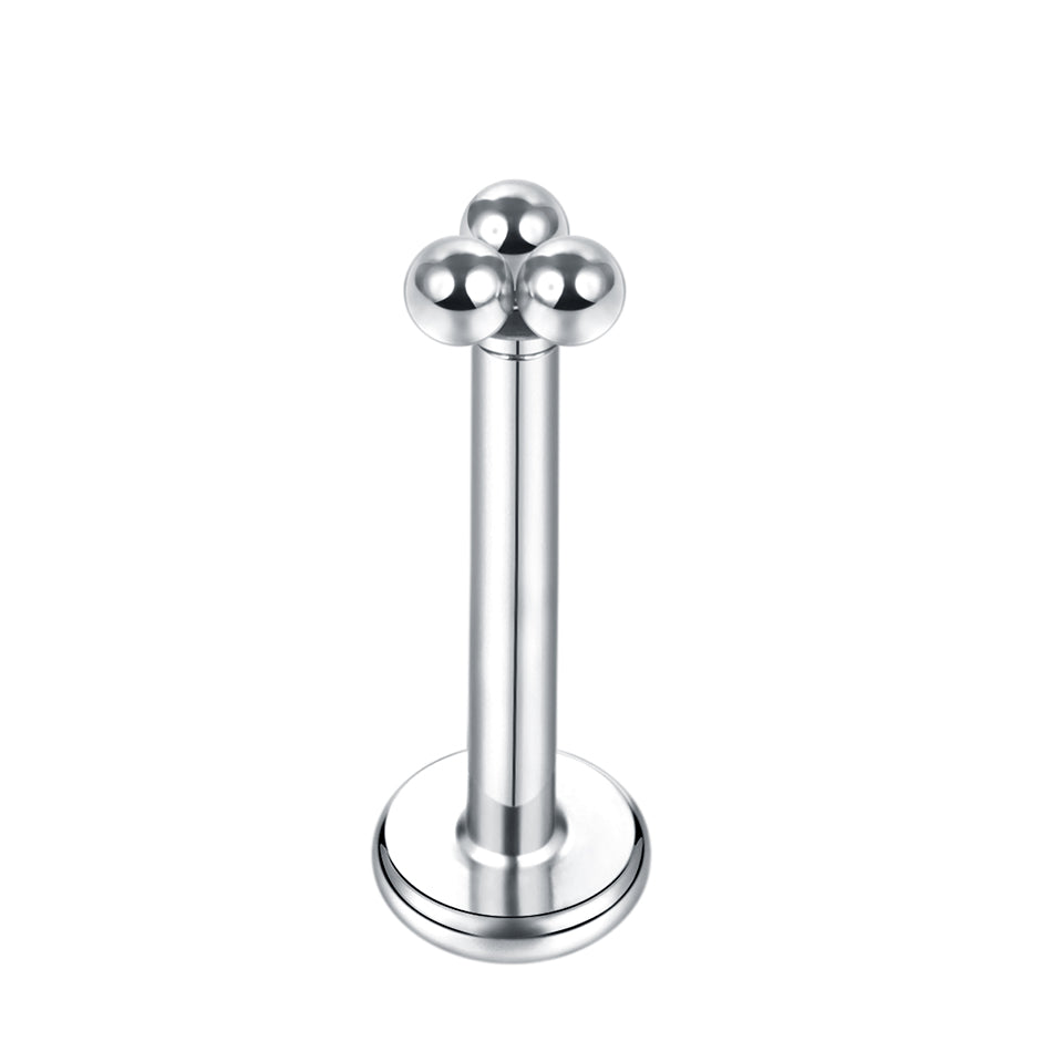 Trilogy Flat Back Labret Stud Silver