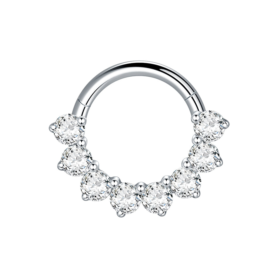 Pavé Clicker Hoop Silver