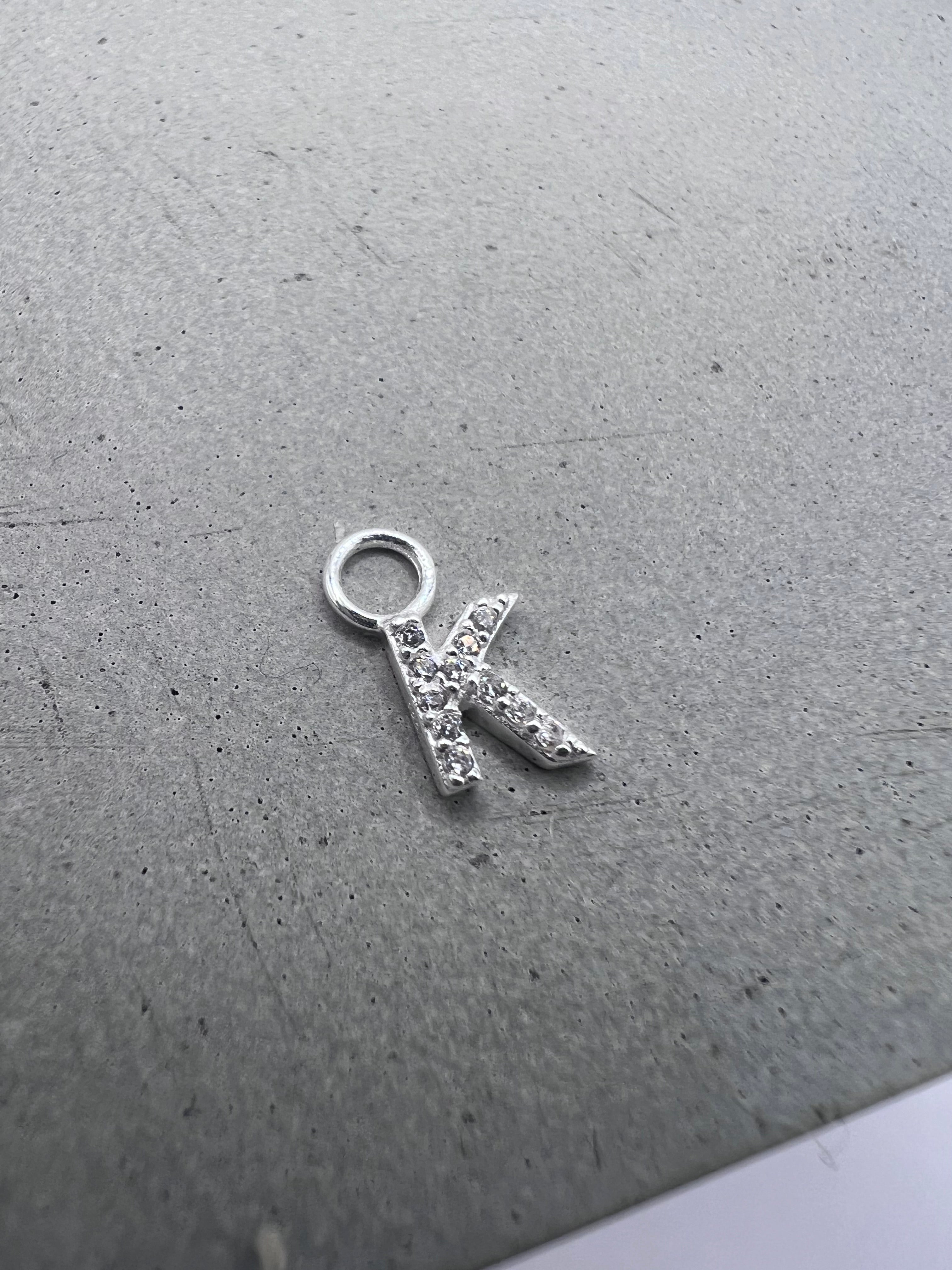 K Earring Charm Silver