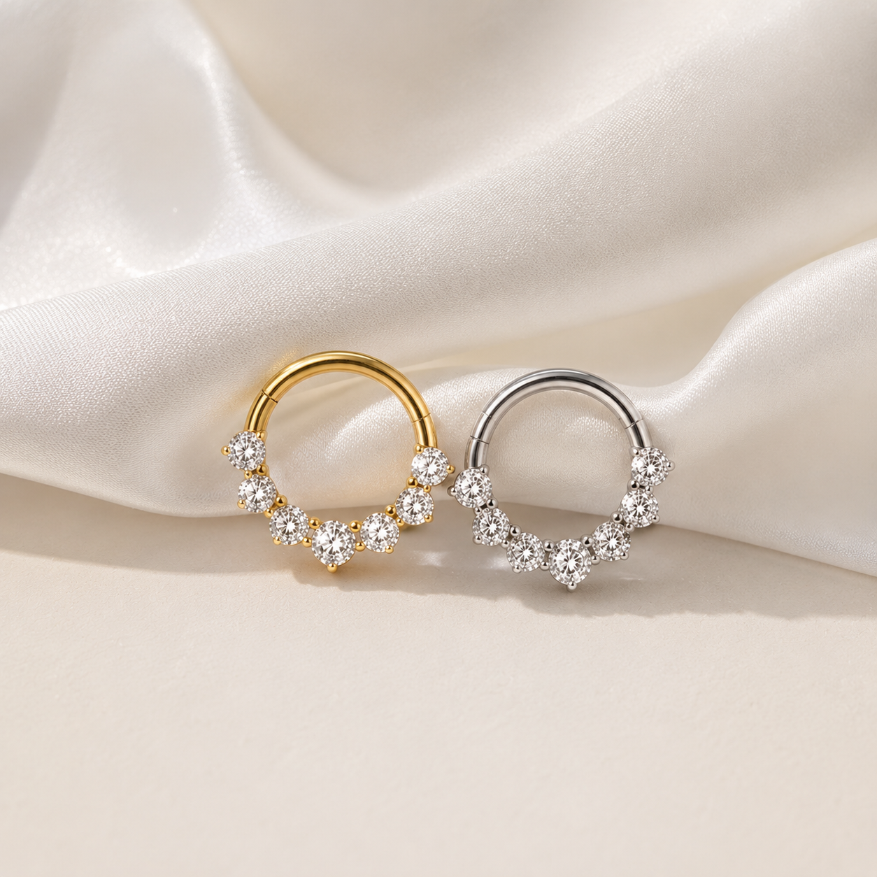 Pavé Clicker Hoop Gold