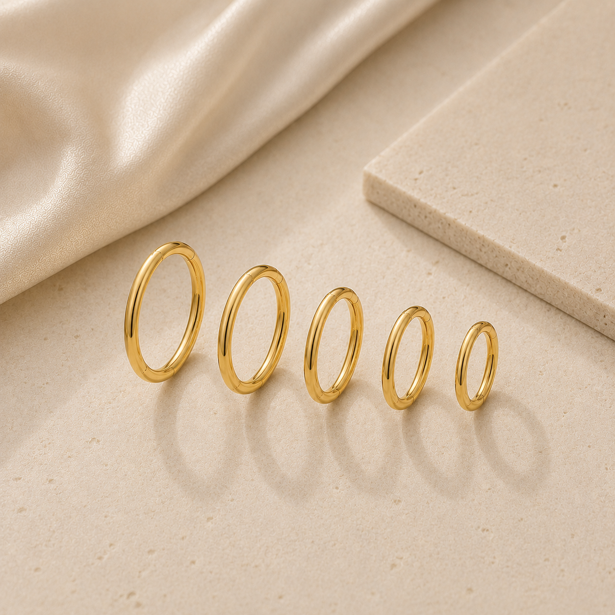 Plain Cartilage Hoop Gold - 6-12mm