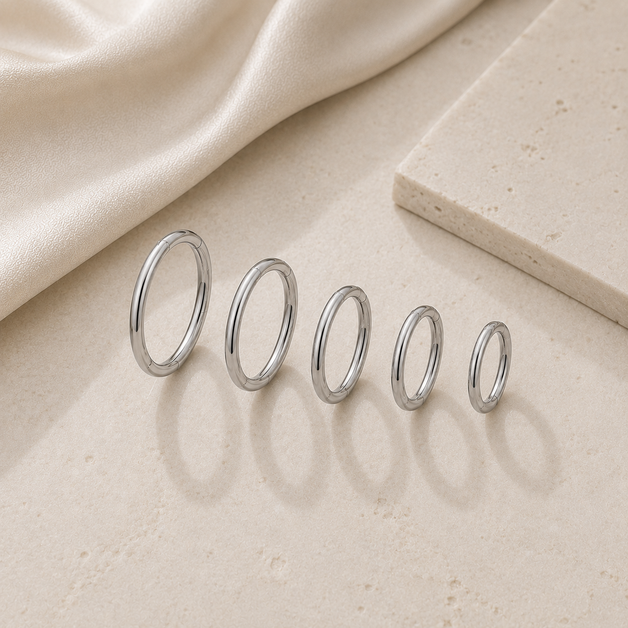 Plain Cartilage Hoop Silver - 6-12mm