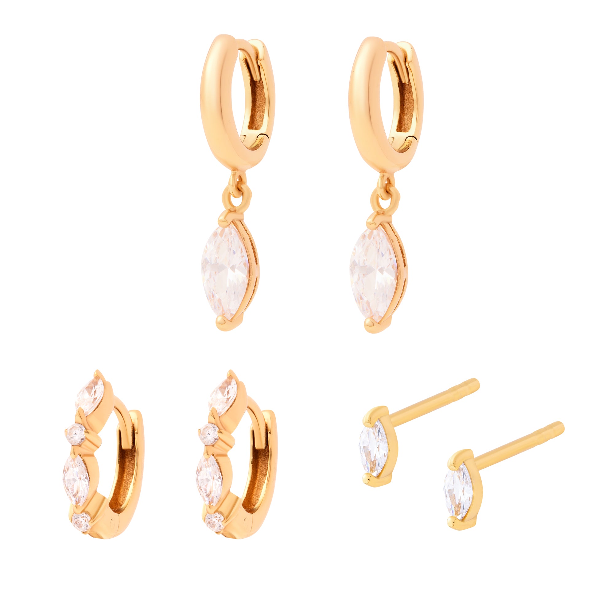 Marquise Stacking Set Gold