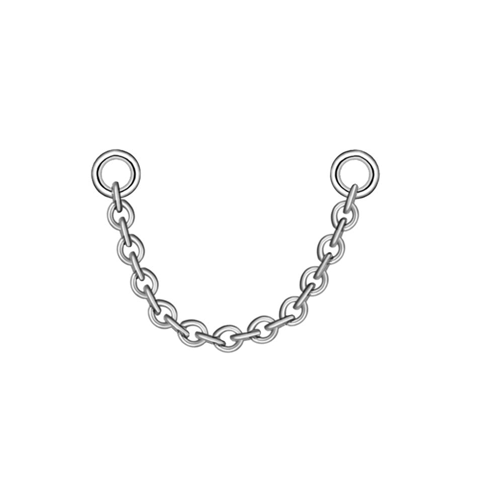 Single Layered Earring Chain Silver 25mm