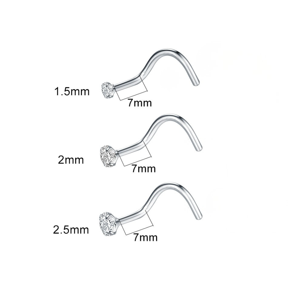 Sparkle Nose L-Stud Gold (18G)