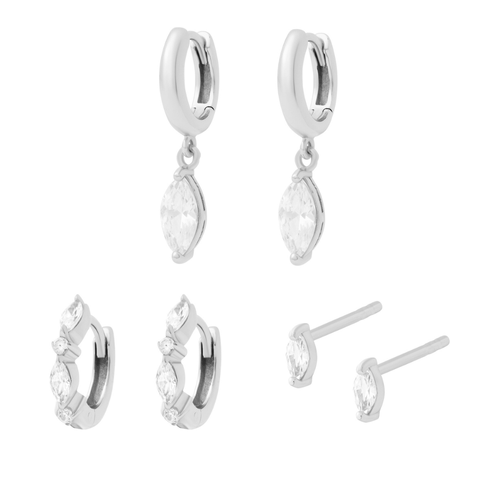 Marquise Stacking Set Silver