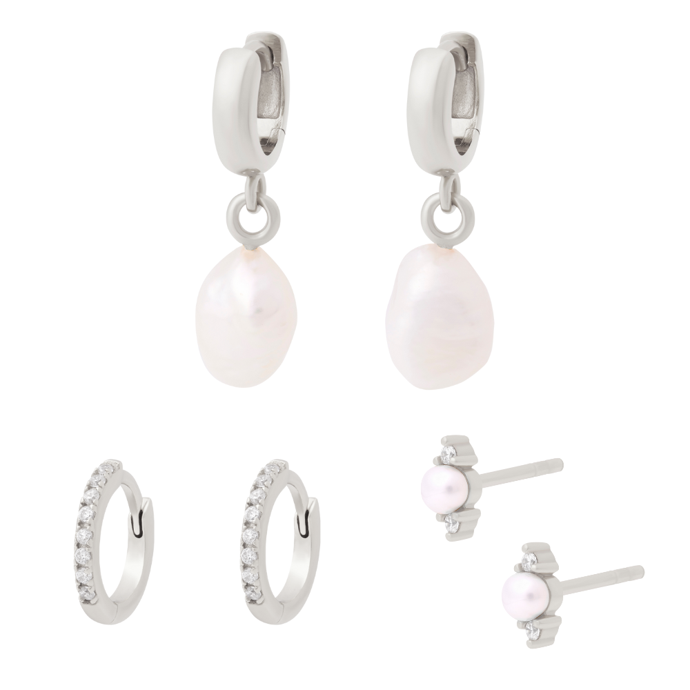 The Pearl Stacking Set Silver