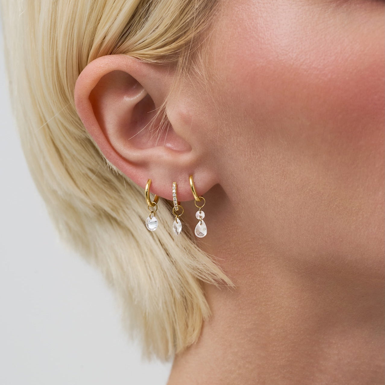 Sparkle Floating Crystal Charm - Silver