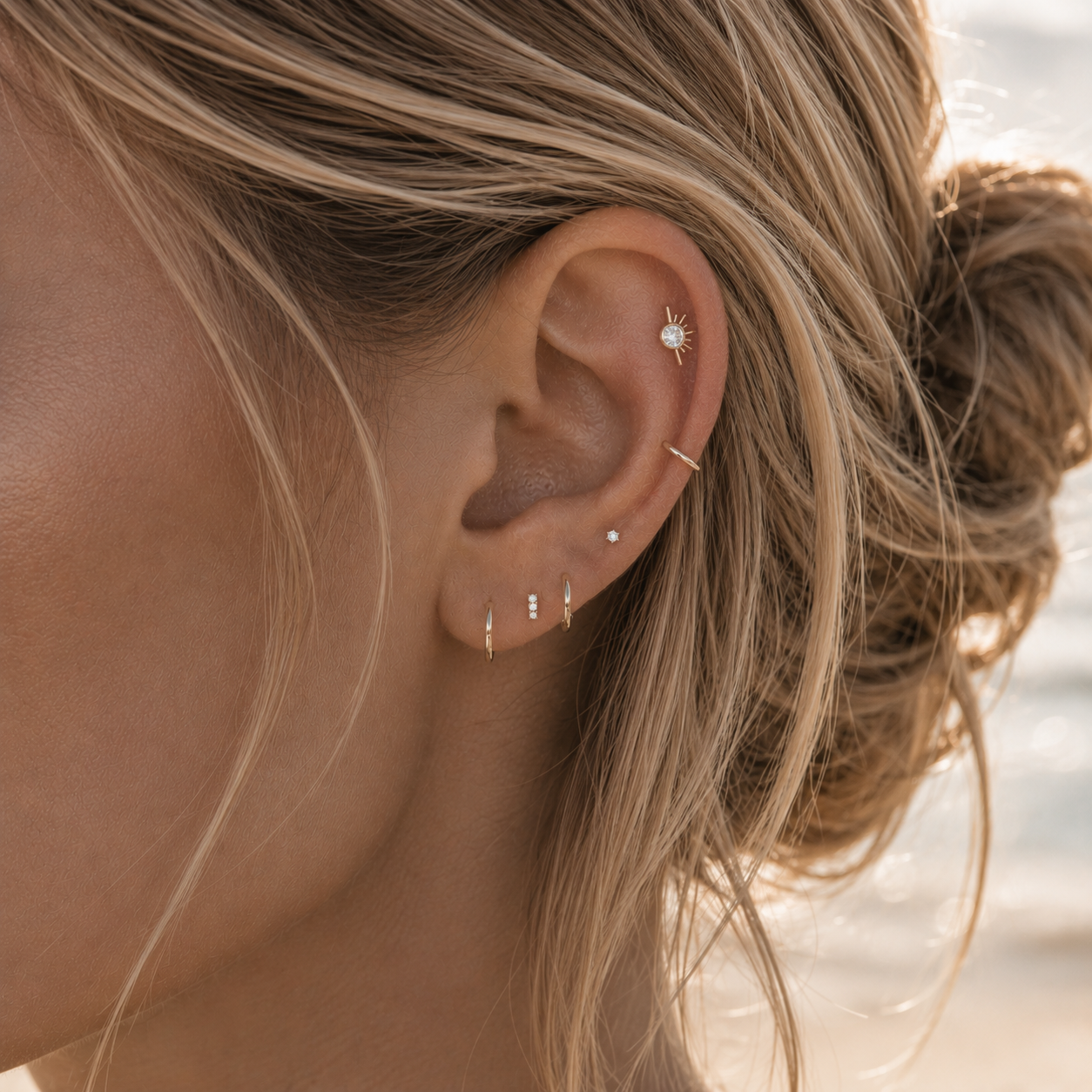 Solace Flat Back Labret Stud Gold