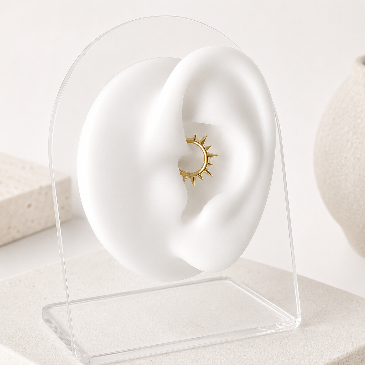 Spiked Cartilage Hoop Gold 8-10mm
