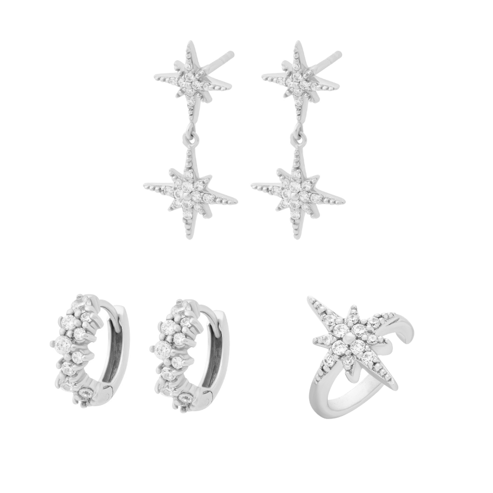 Starburst Stacking Set Silver
