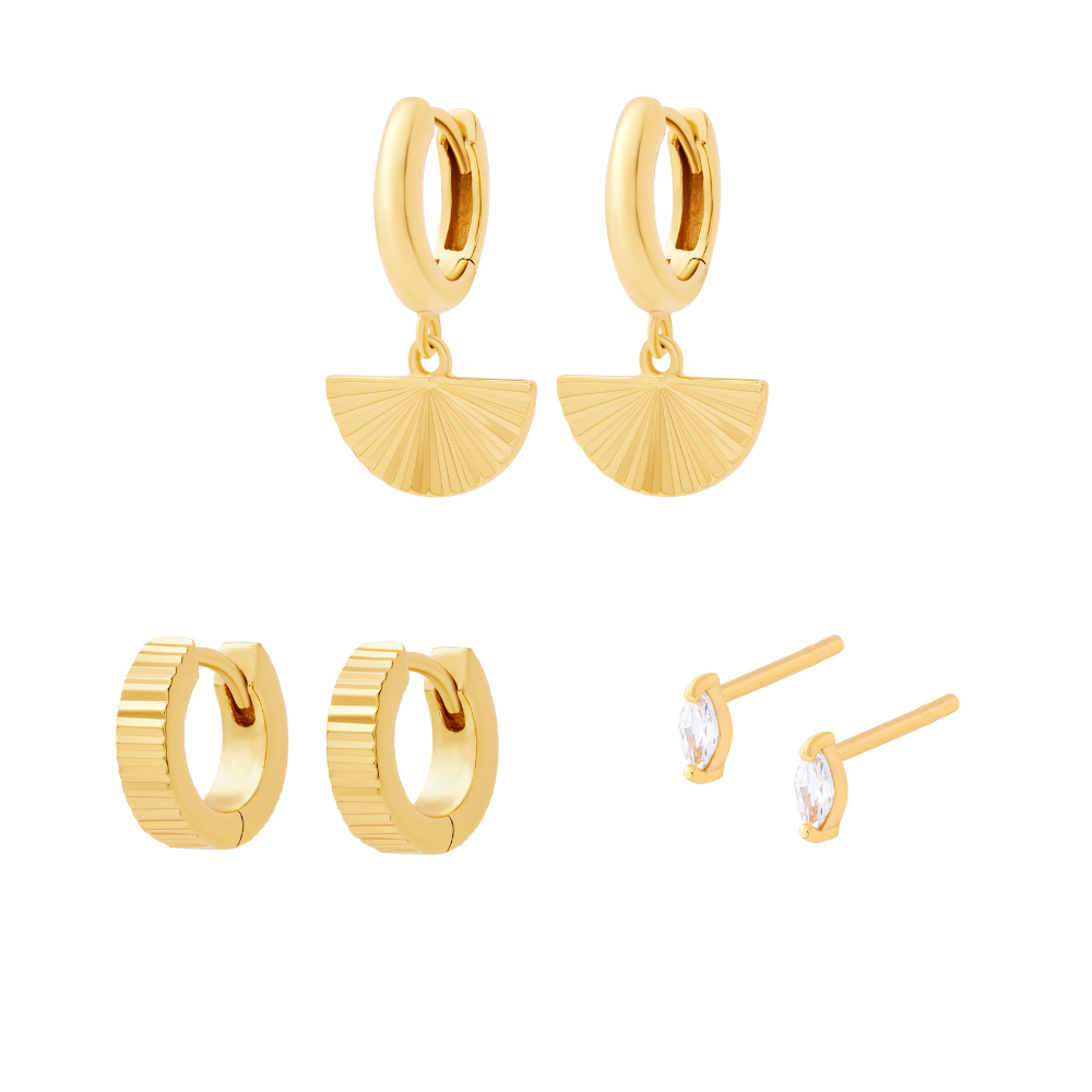 Fluted Stacking Set Gold