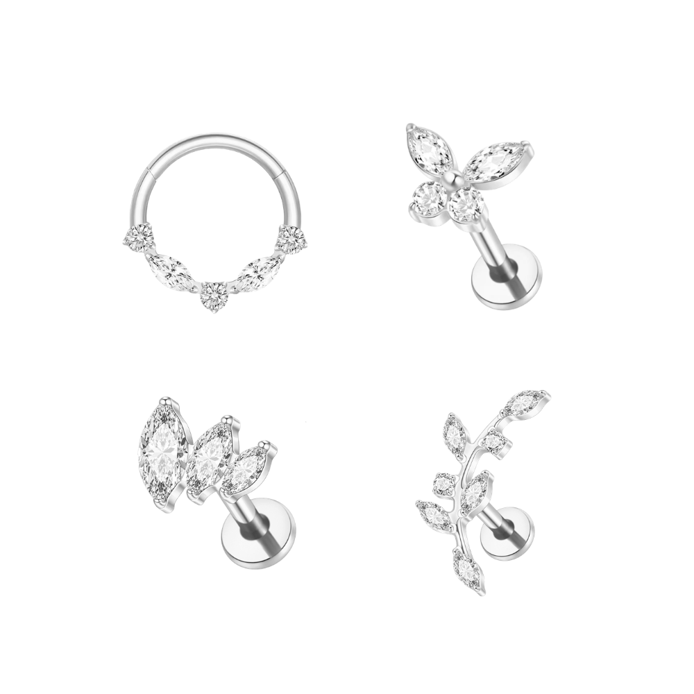 Ethereal Angel Ear Stacking Set Silver