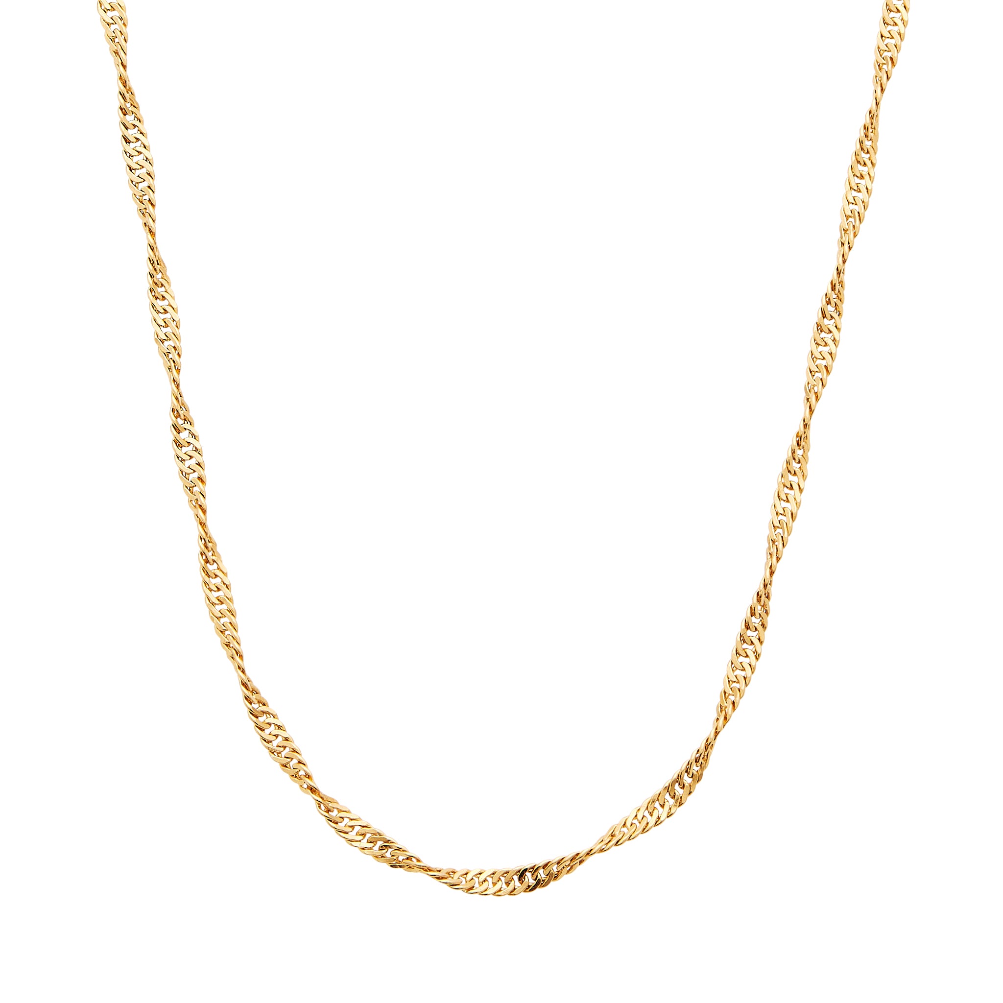 Singapore Twist Chain Necklace Gold